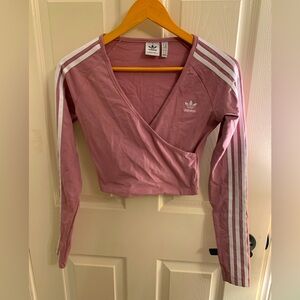 Adidas 3 stripe cropped sports top